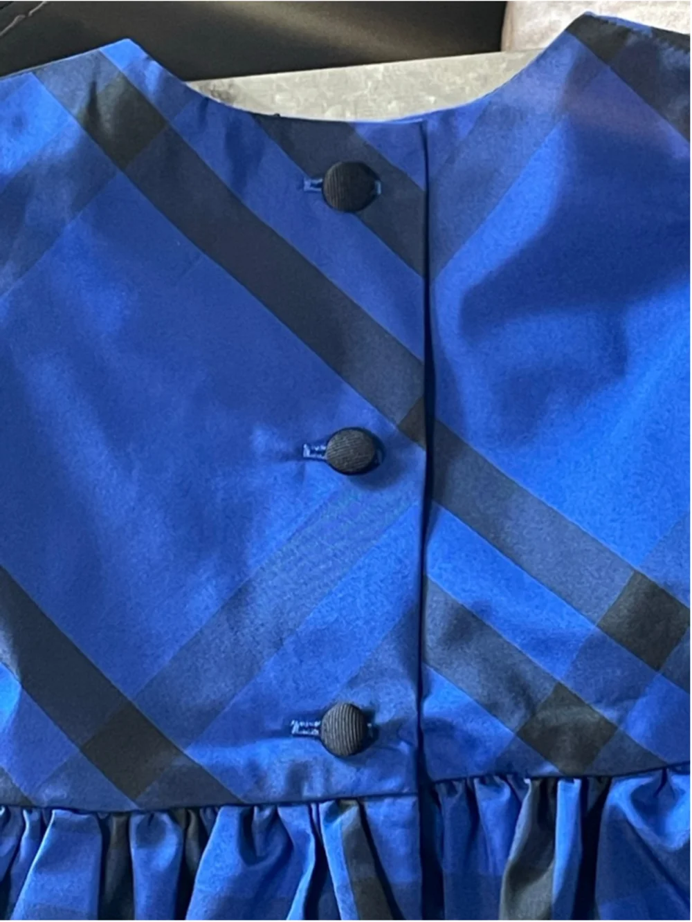 Ralph Lauren Girls Party Dress 6 Months Blue Black Plaid